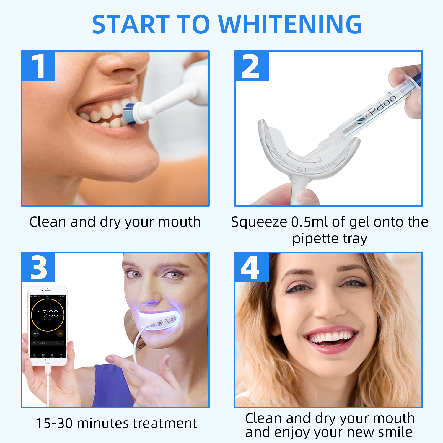 Teeth Whitening Kit with LED Light for Sensitive Teeth - Image 5